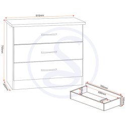 Elevate Your Storage Solution with Home Divine's Nevada 3 Drawer Chest