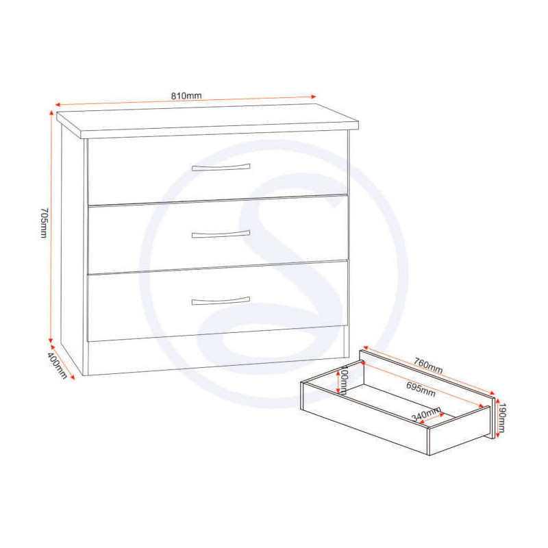 Elevate Your Storage Solution with Home Divine's Nevada 3 Drawer Chest