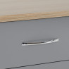 Nevada 3 Drawer Chest grey gloss/light oak effect veneer drawer