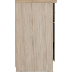 Nevada 3 Drawer Chest grey gloss/light oak effect veneer side view