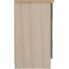 Nevada 3 Drawer Chest grey gloss/light oak effect veneer side view
