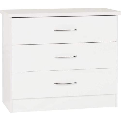 Nevada 3 Drawer Chest white gloss