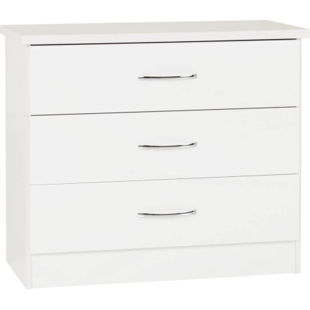Nevada 3 Drawer Chest white gloss