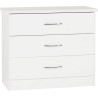 Nevada 3 Drawer Chest white gloss