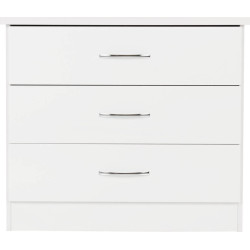 Nevada 3 Drawer Chest white gloss front