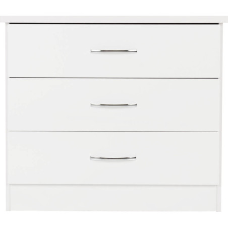 Nevada 3 Drawer Chest white gloss front