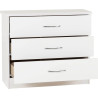 Nevada 3 Drawer Chest white gloss opened
