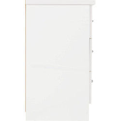 Nevada 3 Drawer Chest white gloss side