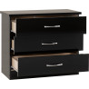 Nevada 3 Drawer Chest black gloss opened