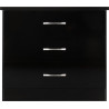 Nevada 3 Drawer Chest black gloss front