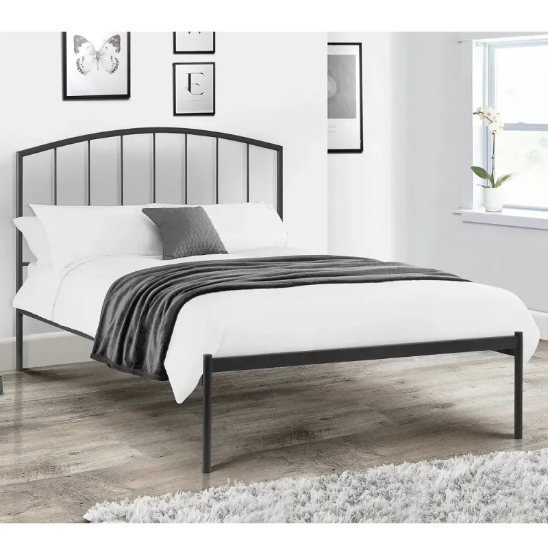 Discover the Sleek Onyx Black Metal Bed Frame in Anthracite Finish | Home Divine Discover the Sleek Onyx Black Metal Bed Frame in Anthracite Finish | Home Divine