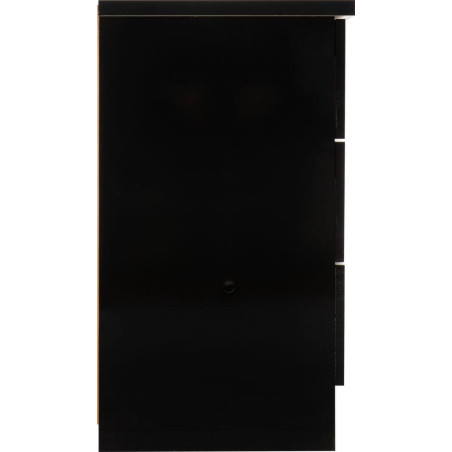 Nevada 3 Drawer Chest black gloss side