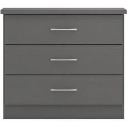 Nevada 3 Drawer Chest 3d effect grey front
