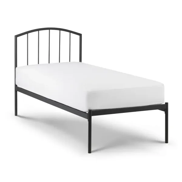 Discover the Sleek Onyx Black Metal Bed Frame in Anthracite Finish | Home Divine
