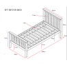 Devon Single 3ft Wooden Bed Frame White dimensions