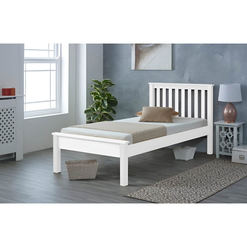 Derby Single 3ft Pine Wooden Bed Frame White front