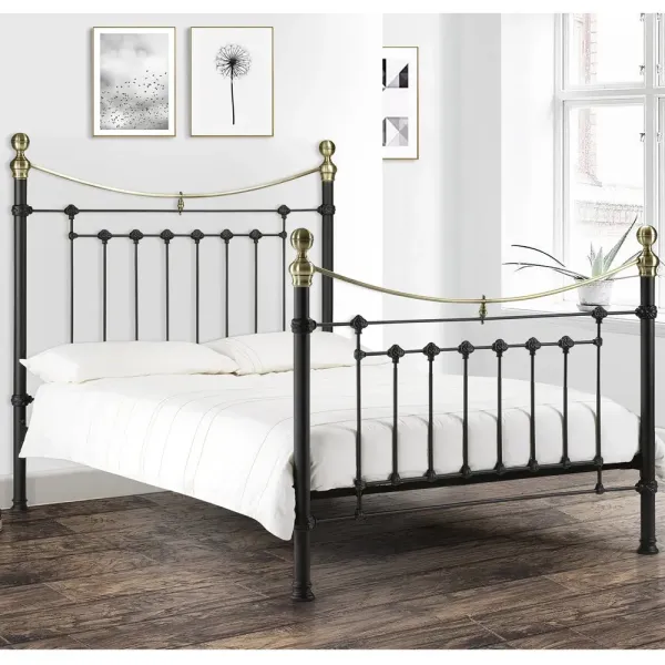 Victoria Metal Bed Frame Black - Add Elegance to Your Bedroom | Home Divine