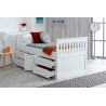 Captains Single White Wooden Storage Bed with Drawers opened