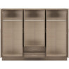 Nevada 6 Door 2 Drawer Mirrored Wardrobe Black Wood Grain - Home Divine