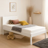 Clifton White Wooden Bed Frame single left side view