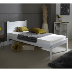 Clifton White Wooden Bed Frame single bedroom view