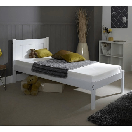 Clifton White Wooden Bed Frame single bedroom view