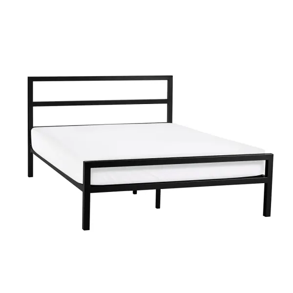 Upgrade Your Bedroom with Home Divine's Soto Metal Bed in Satin Black Finish