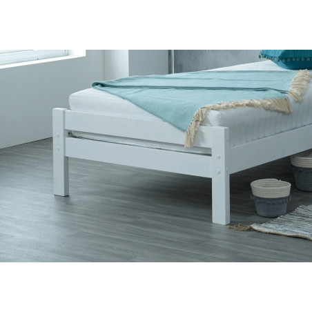 Glory Wooden Bed Frame White single footend