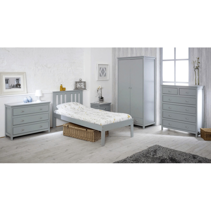 Kingston Single 3ft Wooden Bed Frame Grey side