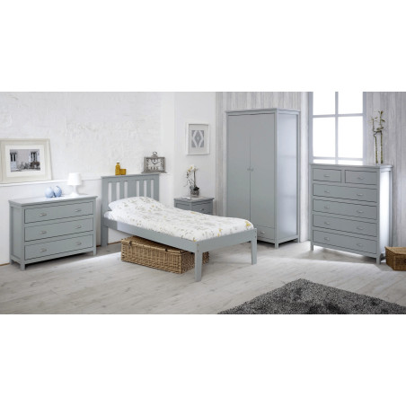 Kingston Single 3ft Wooden Bed Frame Grey side