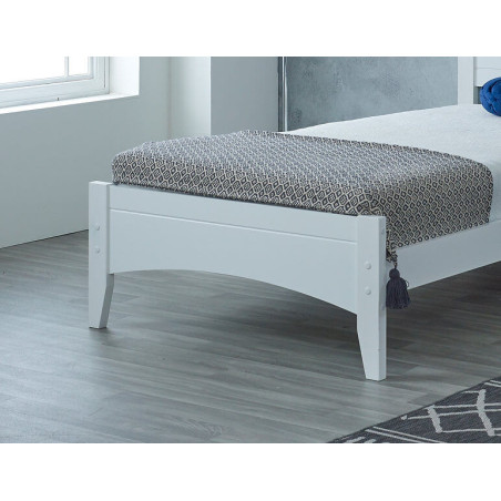 Lauren Wooden Bed Frame White single footend