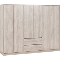 Malvern 6 Door 2 Drawer Wardrobe Urban Snow front view