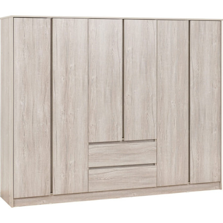Malvern 6 Door 2 Drawer Wardrobe Urban Snow front view