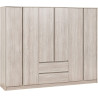 Malvern 6 Door 2 Drawer Wardrobe Urban Snow front view