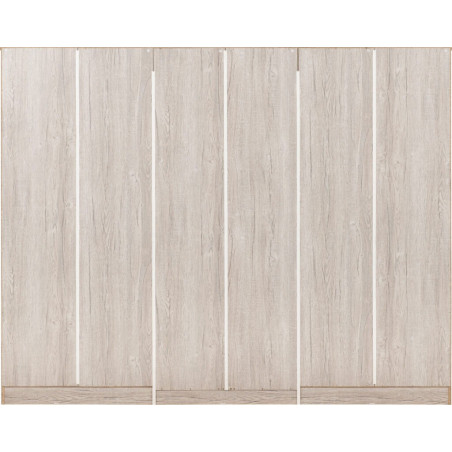 Malvern 6 Door 2 Drawer Wardrobe Urban Snow back view