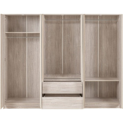 Malvern 6 Door 2 Drawer Wardrobe Urban Snow internal view