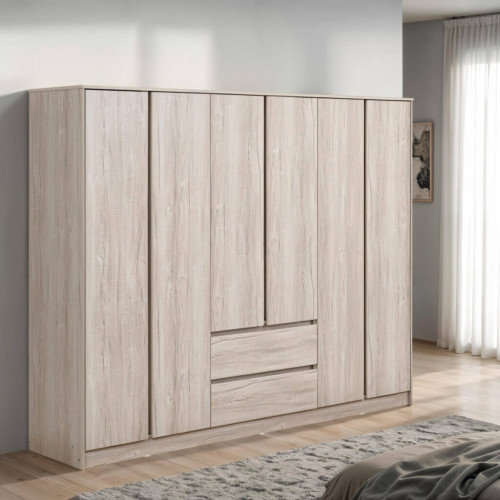 Malvern 6 Door 2 Drawer Wardrobe Urban Snow