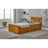 Mission 3FT Single Wooden Storage Bed Frame honey side view