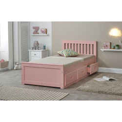 Mission 3FT Single Wooden Storage Bed Frame pink