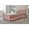Mission 3FT Single Wooden Storage Bed Frame pink side view