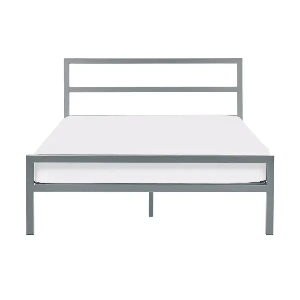 Upgrade Your Bedroom with Soto Metal Bed in Silver Finish | Home Divine