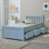 Mission 3FT Single Wooden Storage Bed Frame blue drawer front