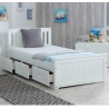 Mission Wooden Storage Bed Frame White single