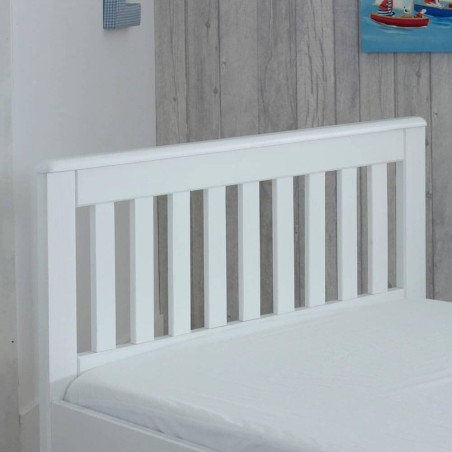 Mission Wooden Storage Bed Frame White single headend