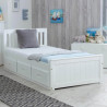 Mission Wooden Storage Bed Frame White single main