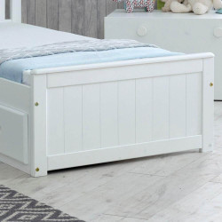 Mission Wooden Storage Bed Frame White  single footend