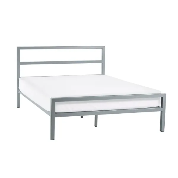Upgrade Your Bedroom with Soto Metal Bed in Silver Finish | Home Divine