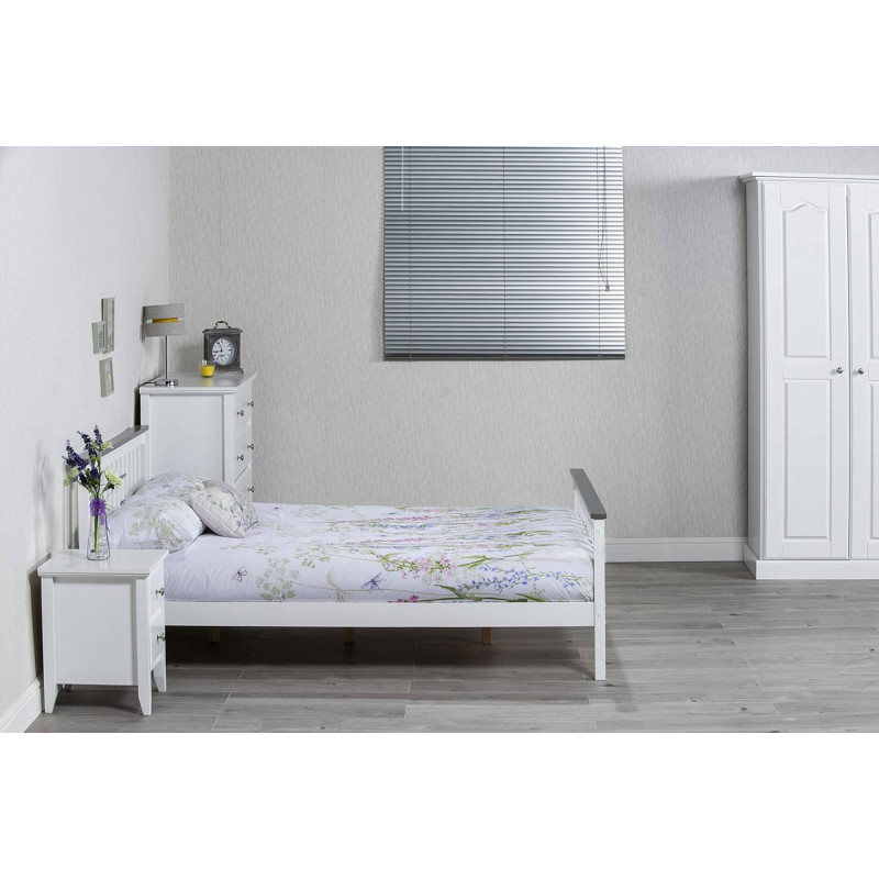 Shanghai Bed Frame White with Grey Top bedroom view