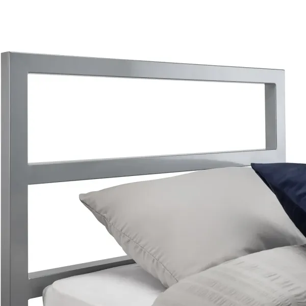 Upgrade Your Bedroom with Soto Metal Bed in Silver Finish | Home Divine