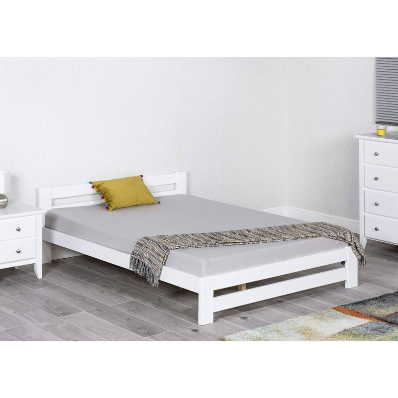Xiamen Wooden Bed White front view